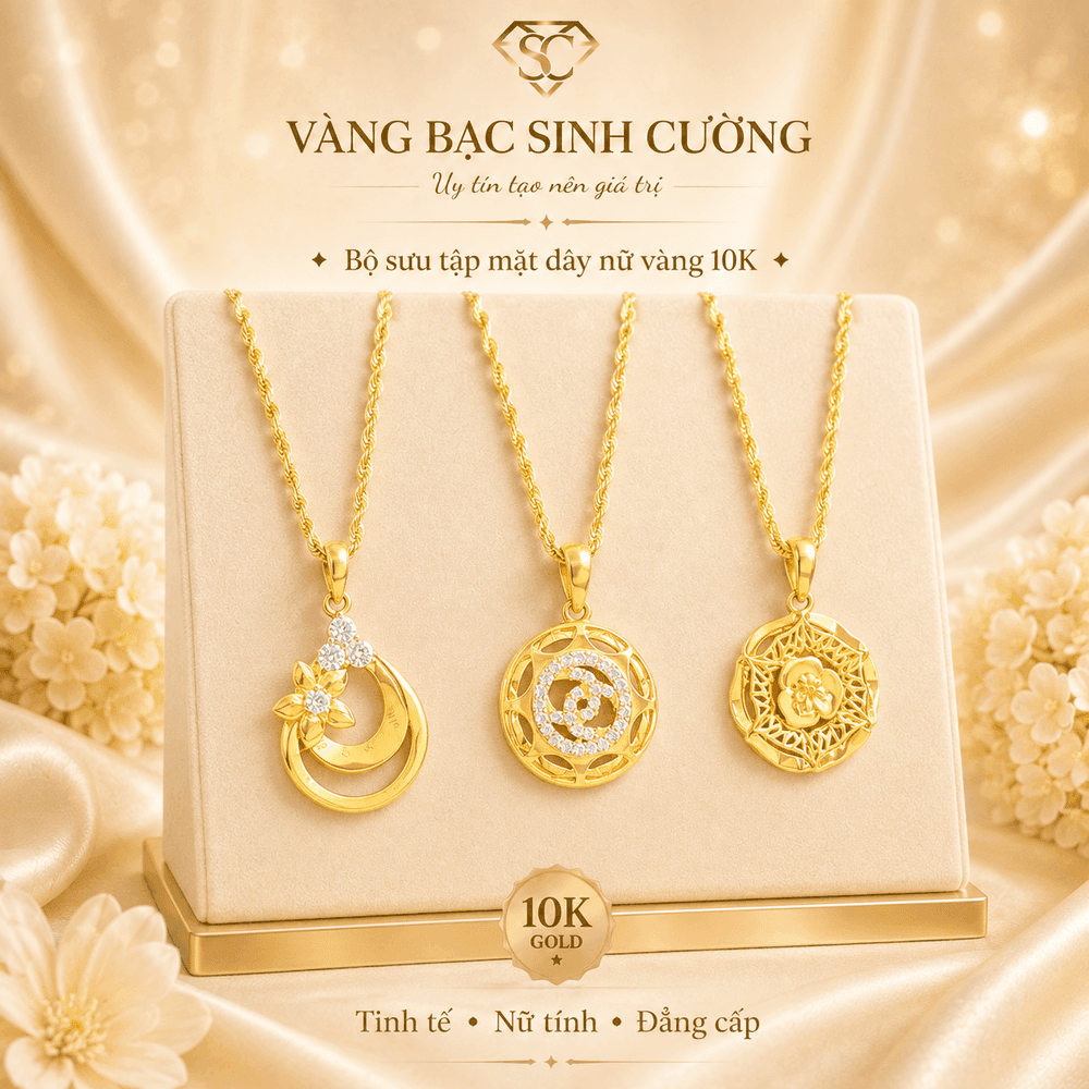 Bộ Sưu Tập Vòng Cổ Nữ Vàng 10K Ánh Nguyệt — Vàng tây 10K